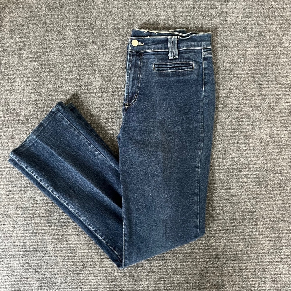 Vintage Paris Blues Womens High Rise Bootcut Dark Wash Stretch Denim Size 7/8